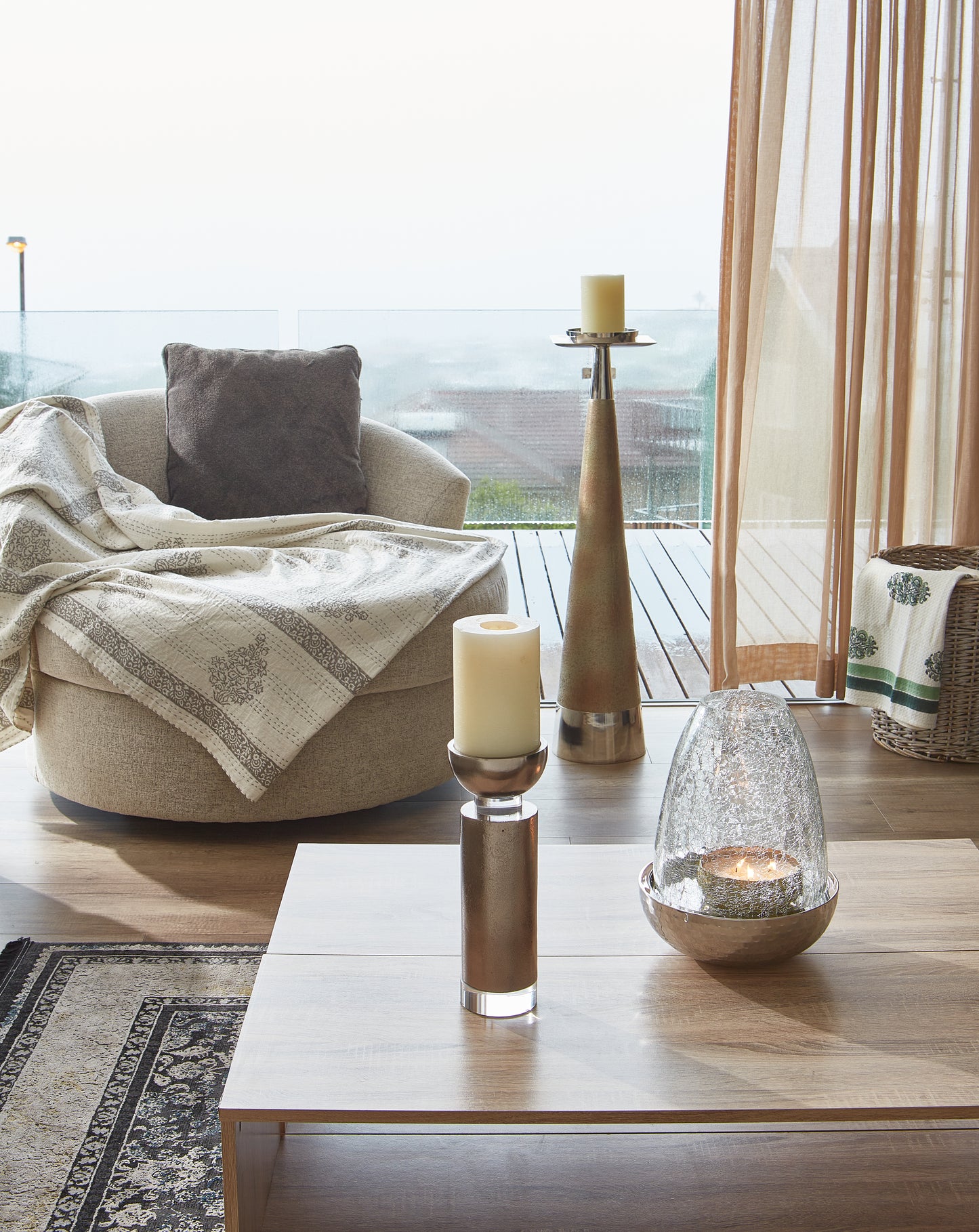 Aluminum Pillar Candle Holder (Large)