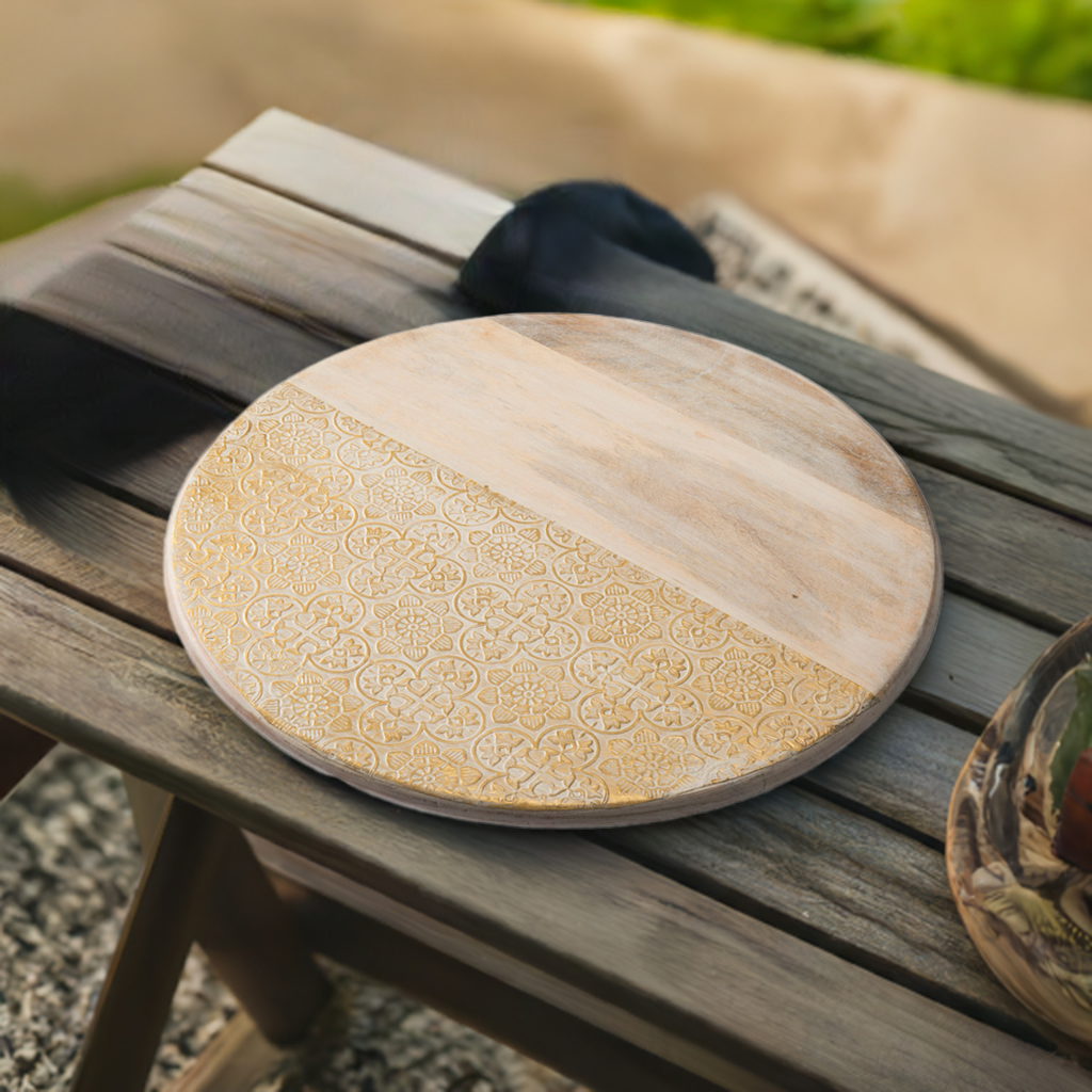 Lazy Suzan White with metal finish