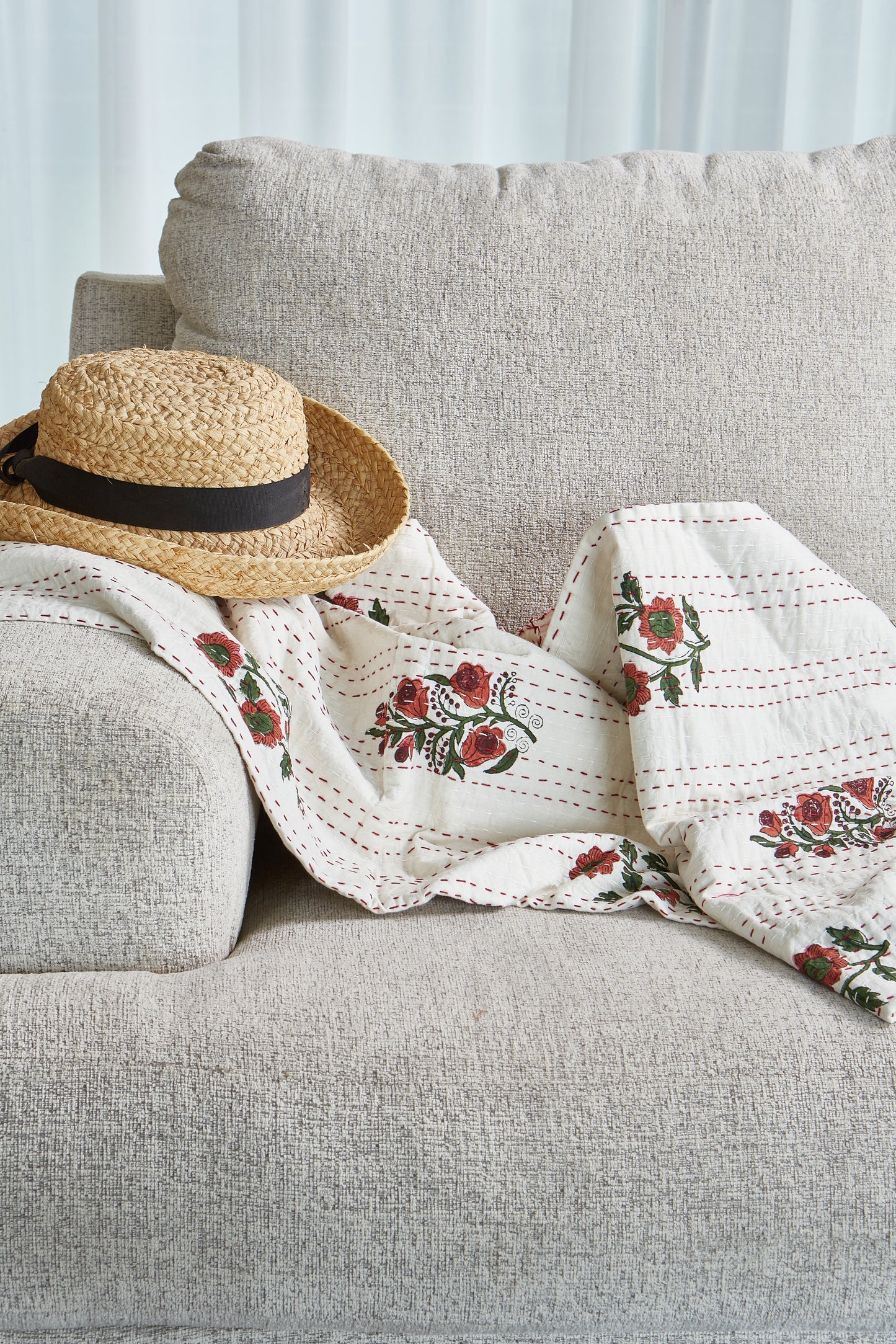 100% Cotton Waffle Towel Burgundy floral print