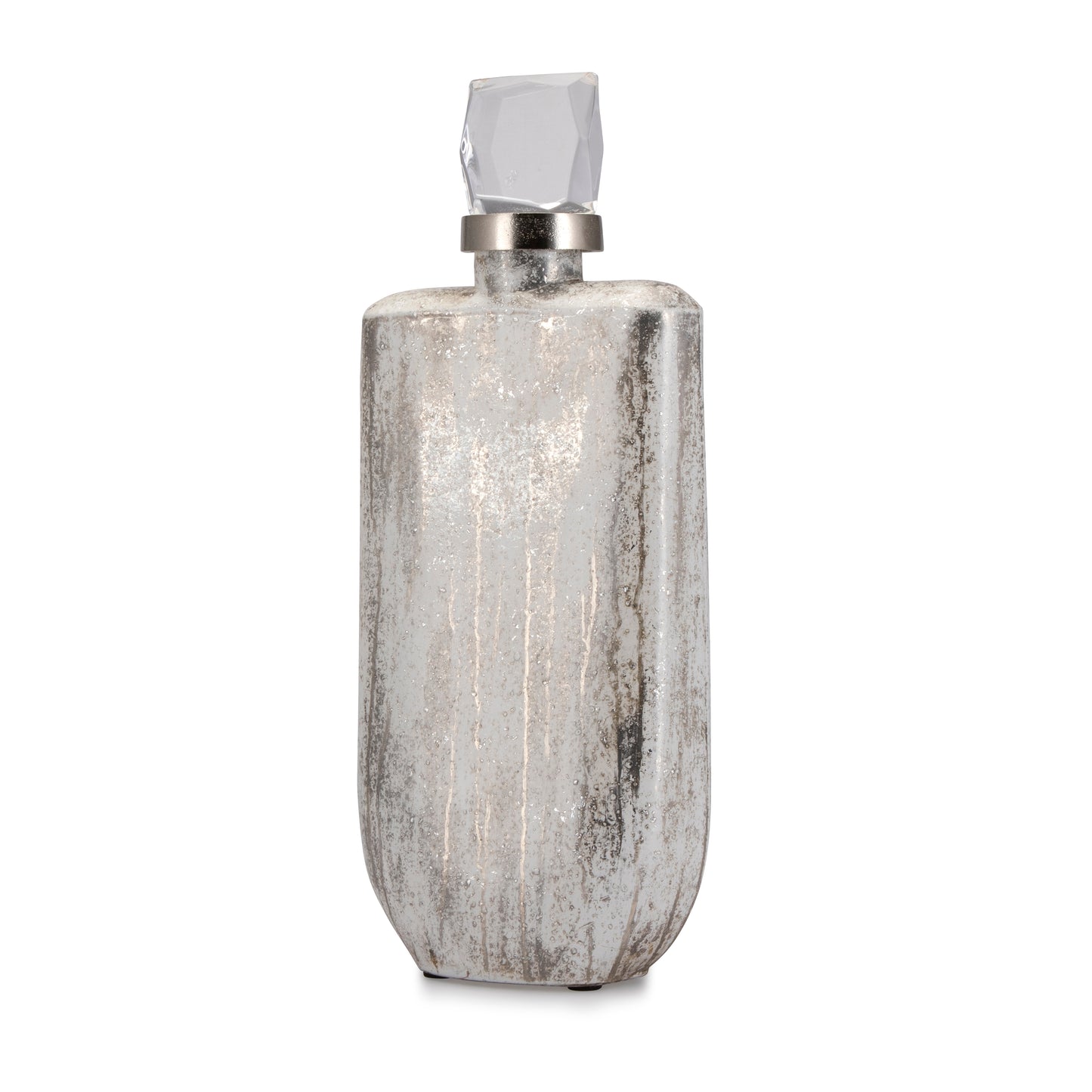 Decorative Glass Bottle - Aluminium & Acrylic Top Lid