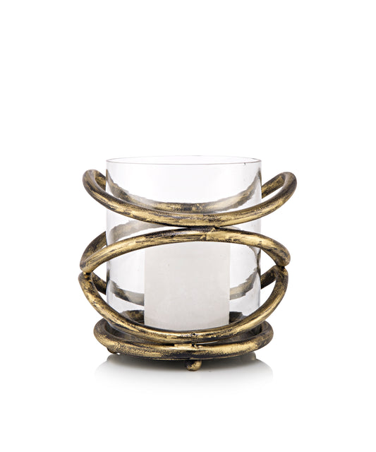 Metal & Glass Candle Holder