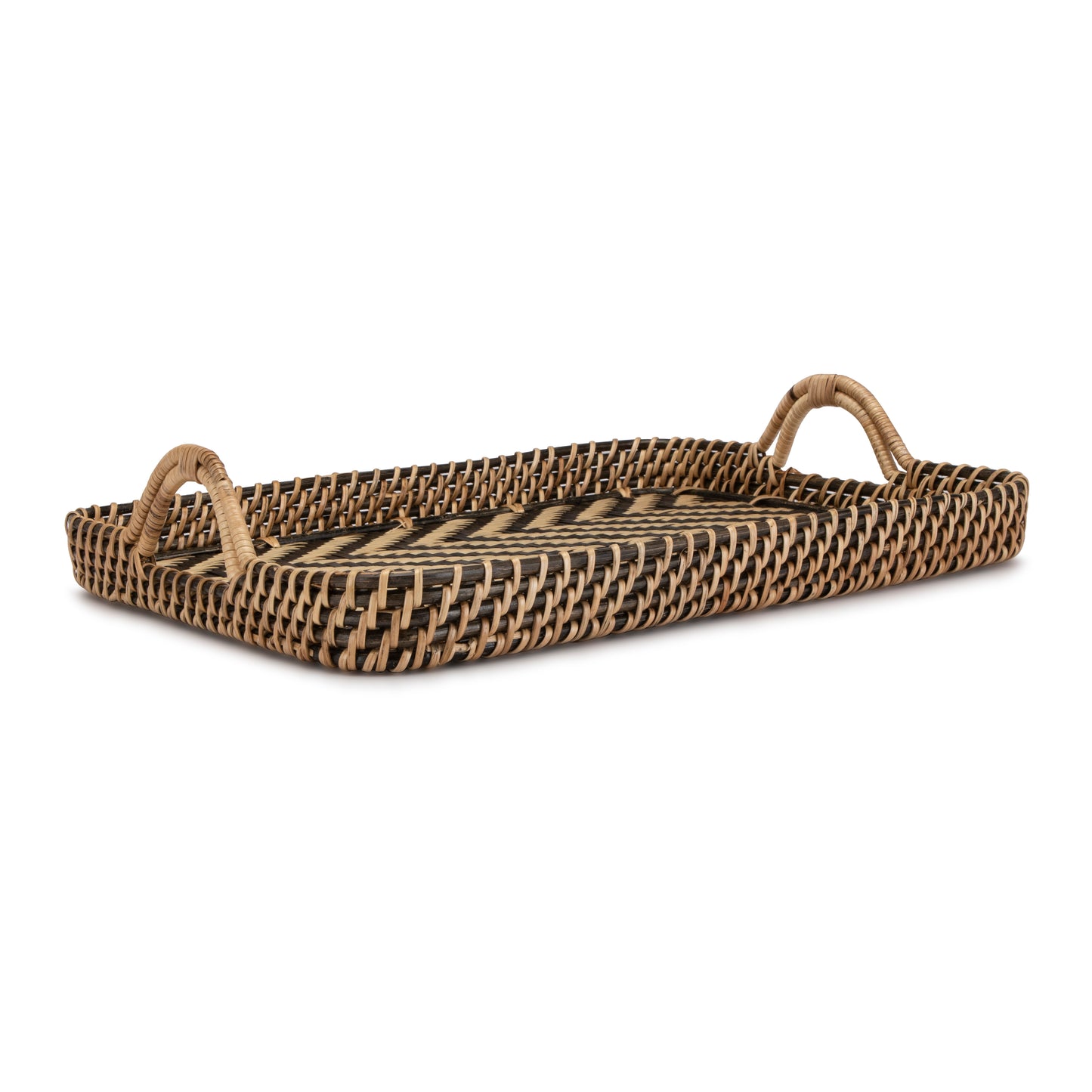 Black & White Handwoven ZigZag Tray