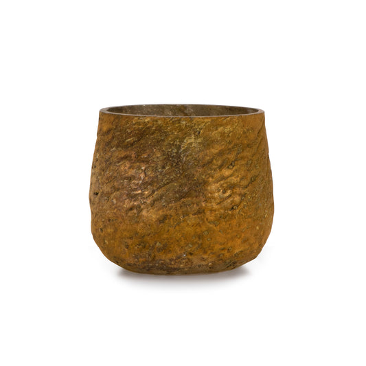 Black Oxidized Shiny Gold Glass Tea Candle Holder