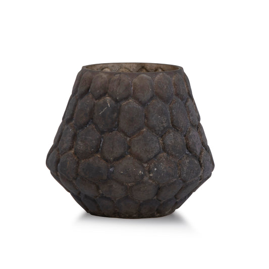 Black Oxidized Glass Tea Candle Holder